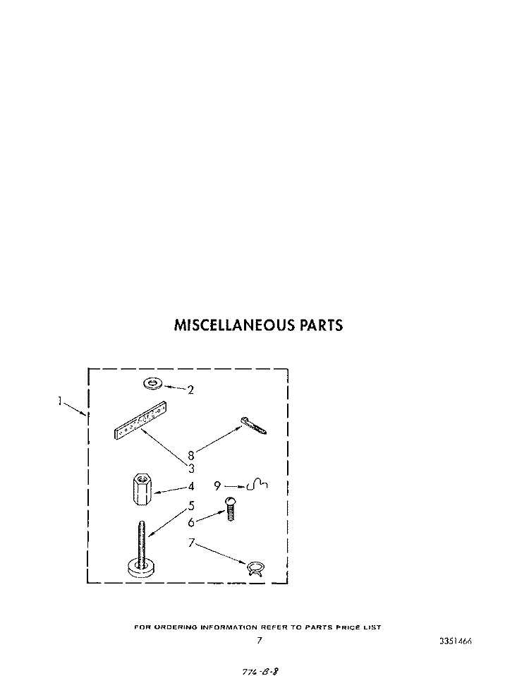 MISCELLANEOUS Diagram and Parts List for LA5580XTN0  Whirlpool Washer