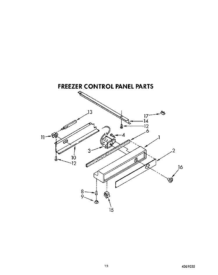 FREEZER CONTROL PANEL Diagram and Parts List for KSSS48MWX00  KitchenAid Refrigerator