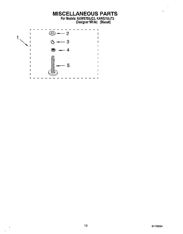 MISCELLANEOUS, OPTIONAL Diagram and Parts List for KAWS750JT2  KitchenAid Washer