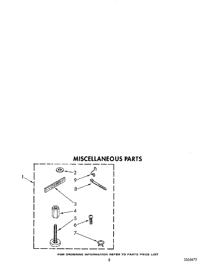 MISCELLANEOUS Diagram and Parts List for LA5280XTW1  Whirlpool Washer