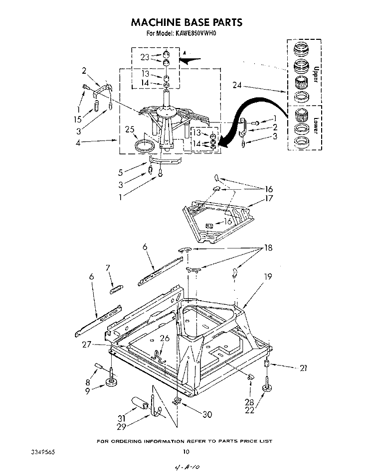 MACHINE BASE Diagram and Parts List for KAWE850VAL0  KitchenAid Washer