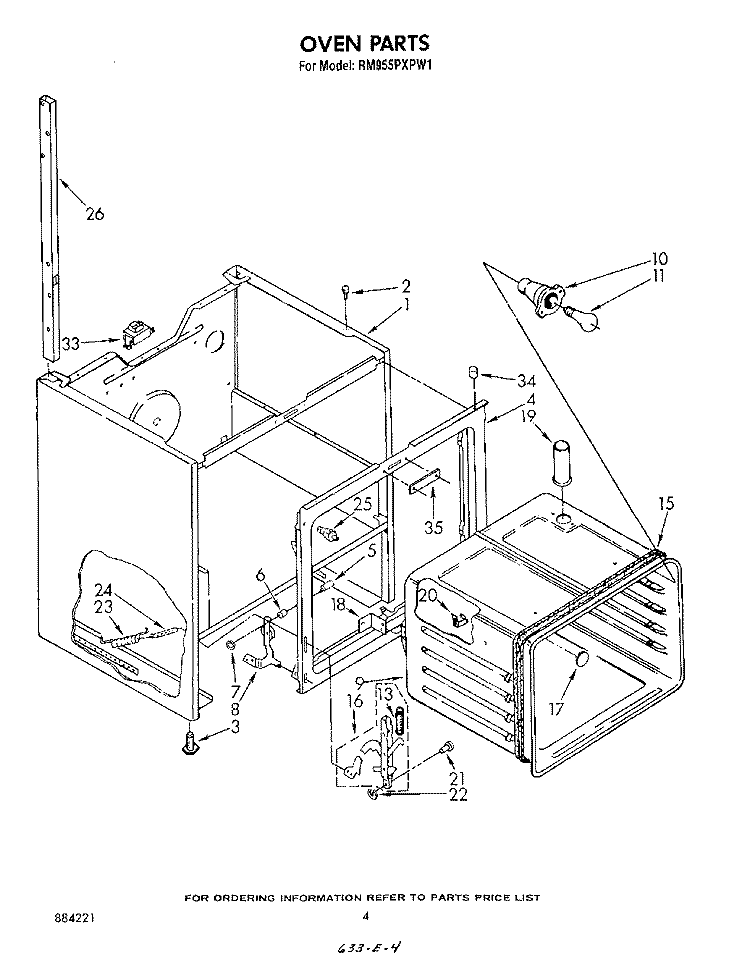 OVEN Diagram and Parts List for RM955PXPW1  Whirlpool Microwave Oven Combo