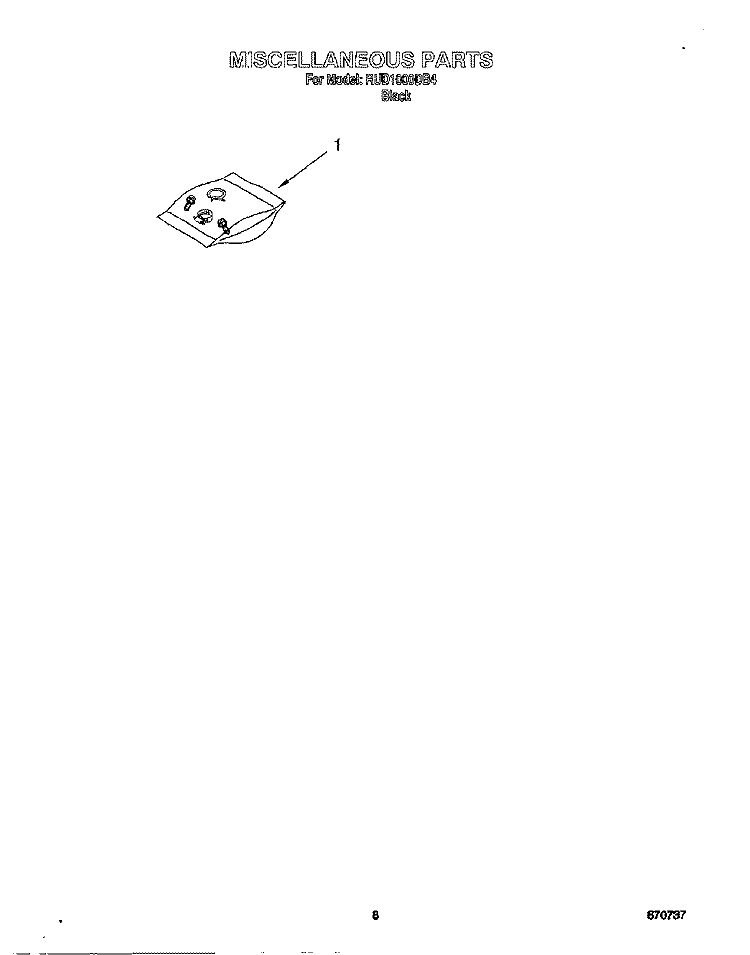 MISCELLANEOUS, LIT/OPTIONAL Diagram and Parts List for RUD1000DB4  Roper Dishwasher