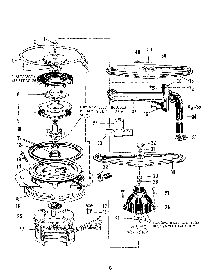 RACK Diagram and Parts List for 8518L30  Roper Dishwasher