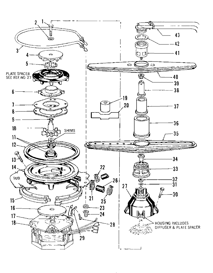 DETERGENT CUP Diagram and Parts List for 8565L10  Roper Dishwasher