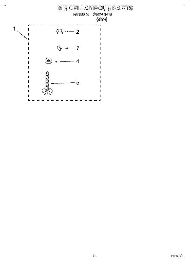 MISCELLANEOUS, OPTIONAL Diagram and Parts List for LSW9245EQ0  Whirlpool Washer