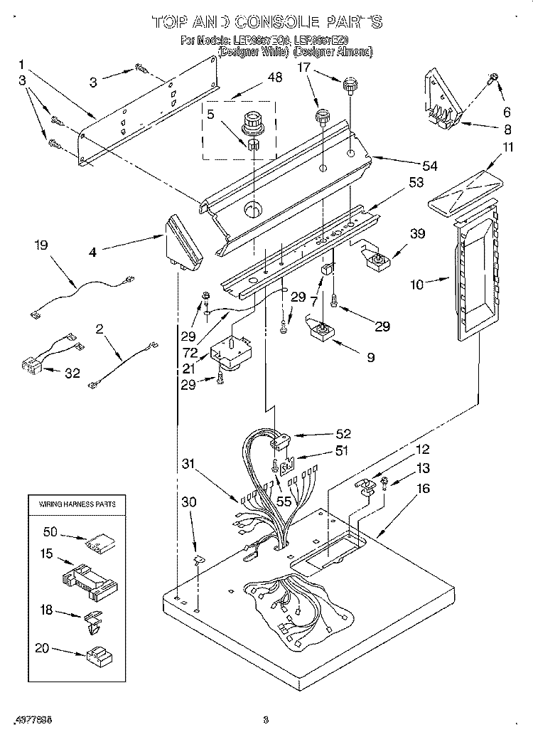 SECTION Diagram and Parts List for LER8857EQ0  Whirlpool Dryer