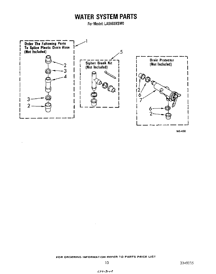 WATER SYSTEM Diagram and Parts List for LA5668XSW0  Whirlpool Washer
