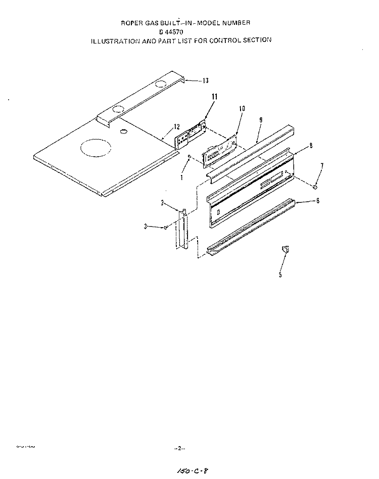 CONTROL Diagram and Parts List for B4457B0  Roper Range