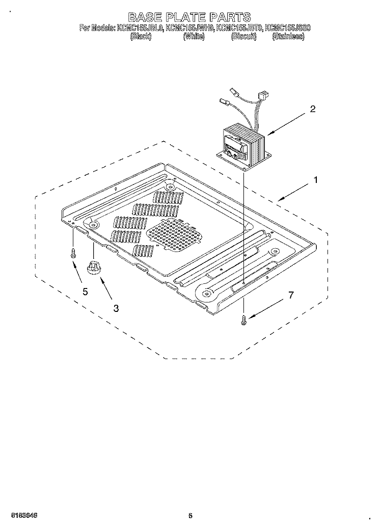 BASE PLATE Diagram and Parts List for KCMC155JSS0  KitchenAid Microwave