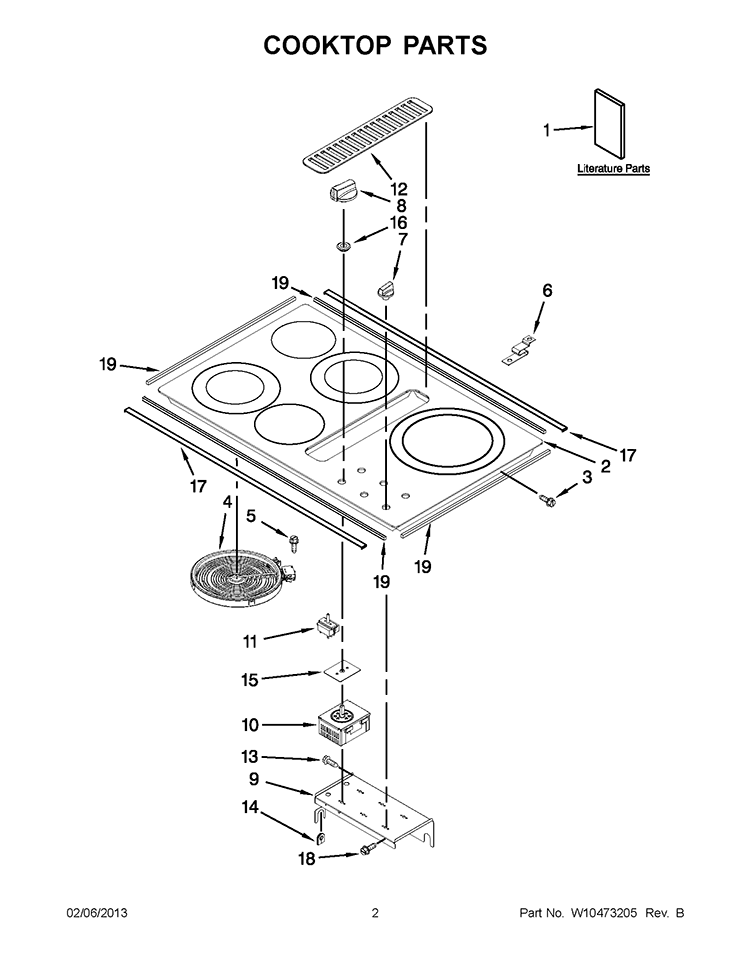 COOKTOP PARTS Diagram and Parts List for KECD867XSS01  KitchenAid Cooktop