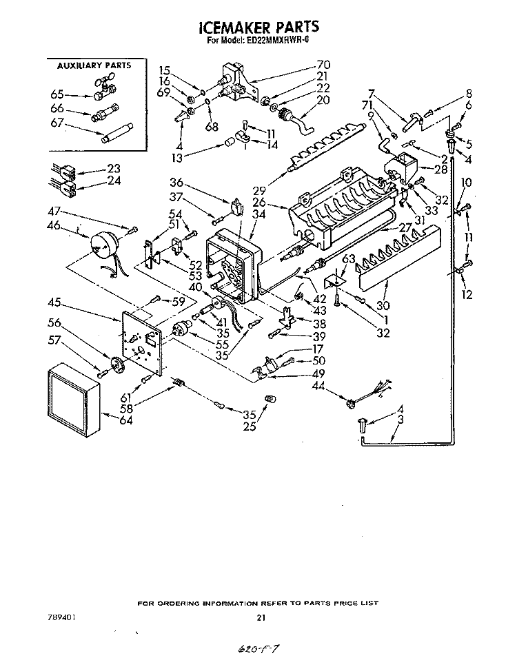 ICE MAKER Diagram and Parts List for ED22MMXRWR0  Whirlpool Refrigerator