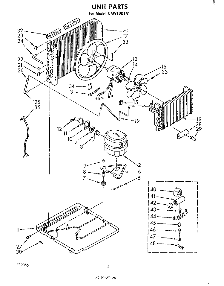 SECTION Diagram and Parts List for CAW10D1A1  Whirlpool Air Conditioner