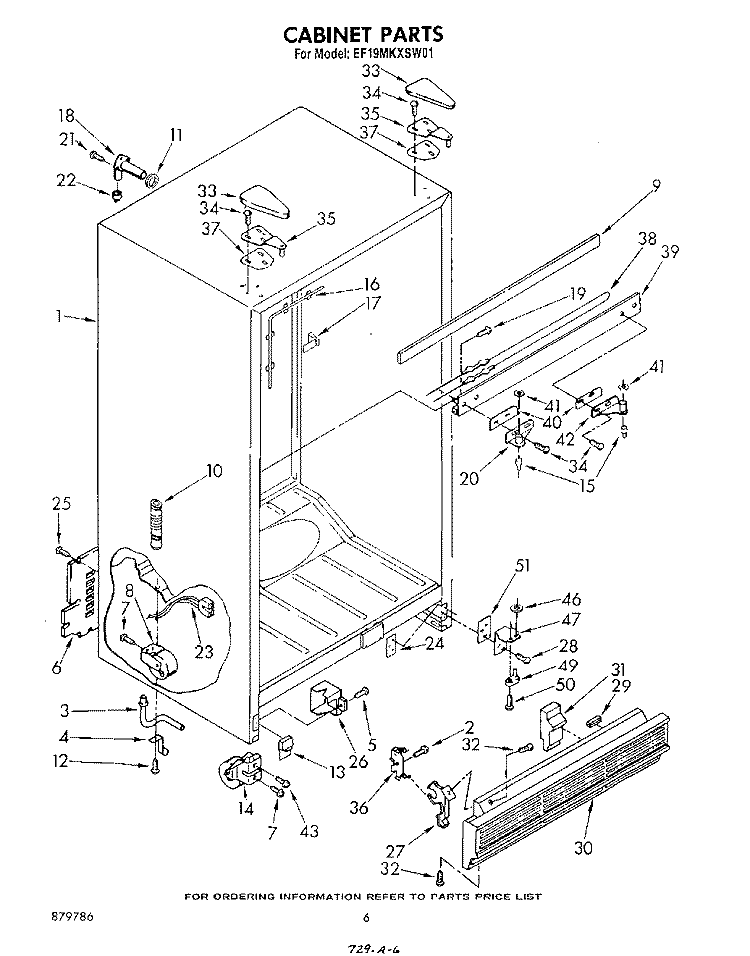 CABINET Diagram and Parts List for EF19MKXSW01  Whirlpool Refrigerator