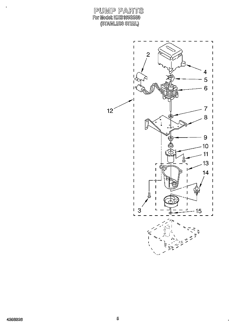 PUMP Diagram and Parts List for KUIS185GSS0  KitchenAid Ice Maker