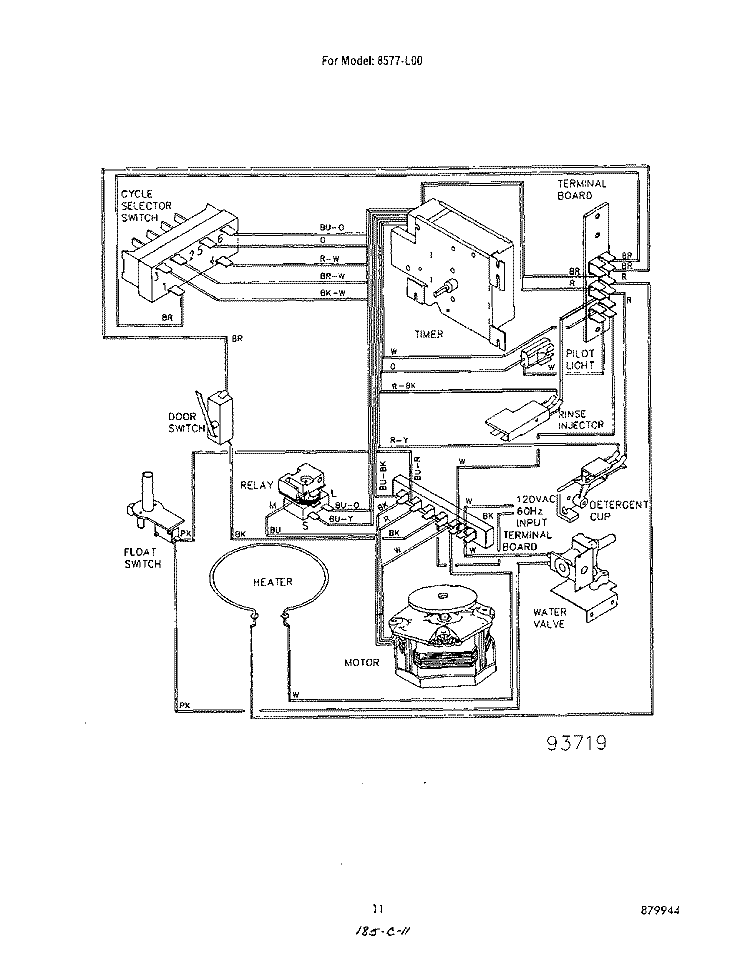 WIRING DIAGRAMS Diagram and Parts List for 8577L00  Roper Dishwasher
