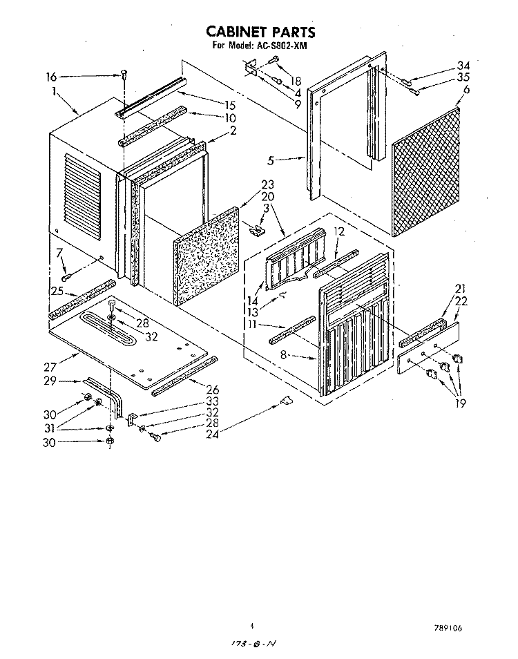SECTION Diagram and Parts List for ACS802XM  Whirlpool Air Conditioner