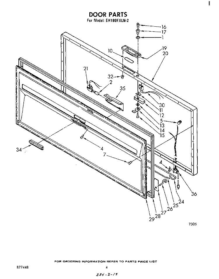 SECTION Diagram and Parts List for EH180FXLN2  Whirlpool Freezer