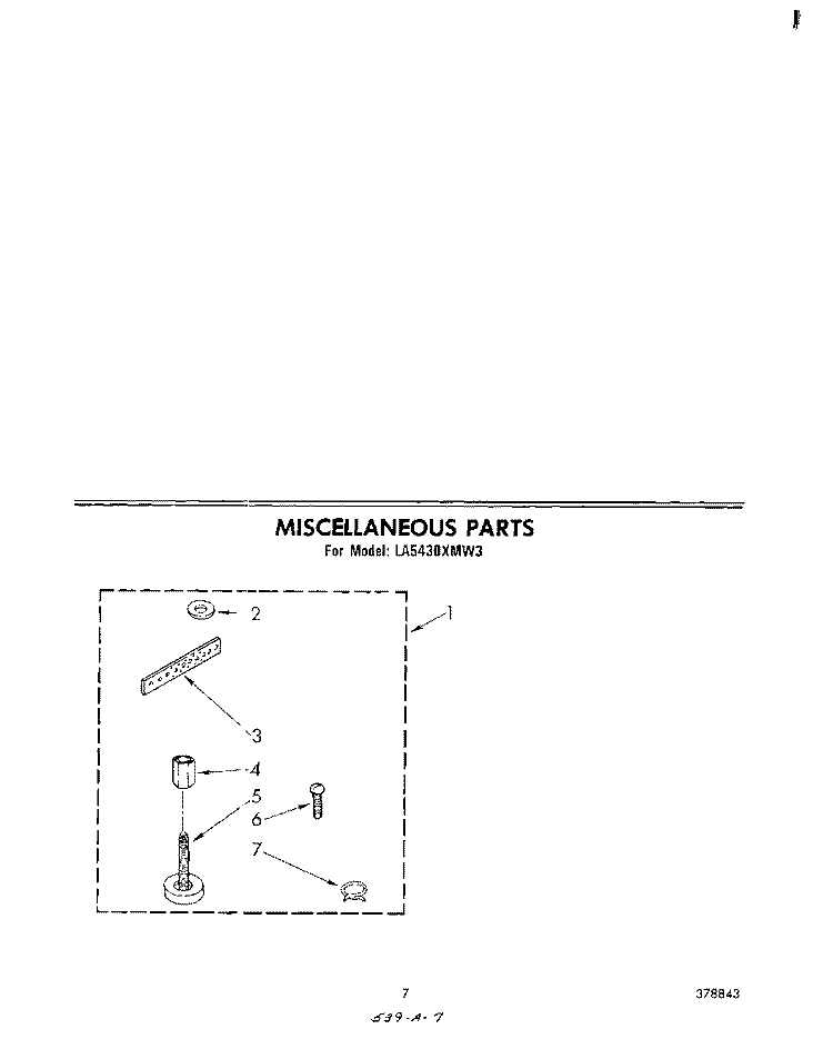 MISCELLANEOUS Diagram and Parts List for LA5430XMW3  Whirlpool Washer
