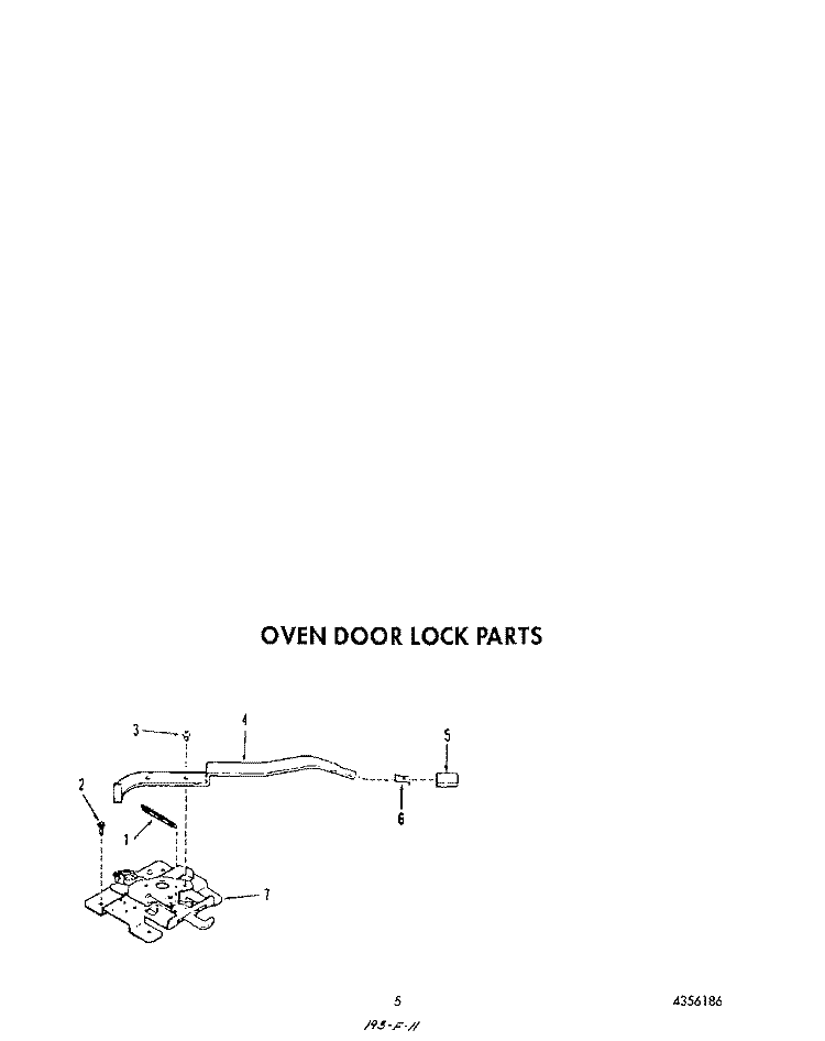 OVEN DOOR LOCK Diagram and Parts List for B9908B3  Roper Wall Oven