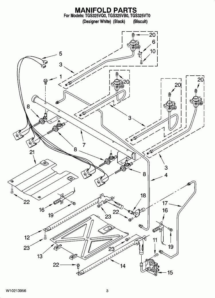 MANIFOLD PARTS Diagram and Parts List for TGS325VT0  Estate Range