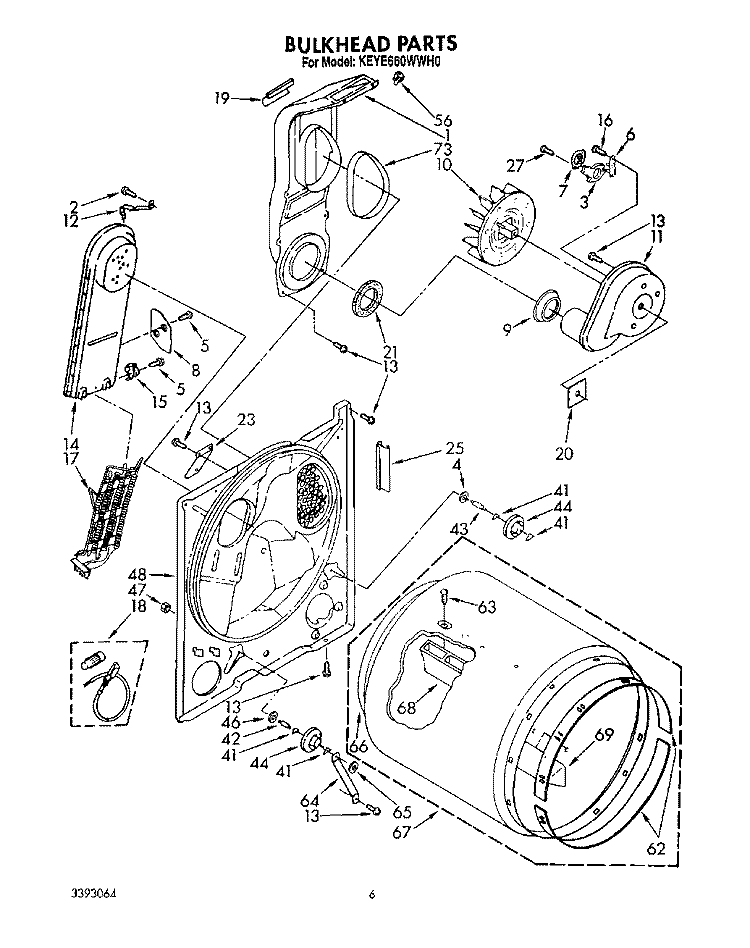 SECTION Diagram and Parts List for KEYE660WWH0  KitchenAid Dryer