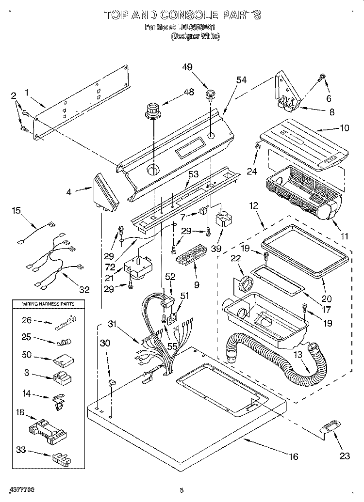 SECTION Diagram and Parts List for LEL8858EQ1  Whirlpool Dryer