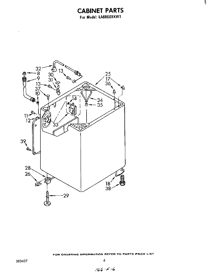 CABINET Diagram and Parts List for LA6800XKW1  Whirlpool Washer
