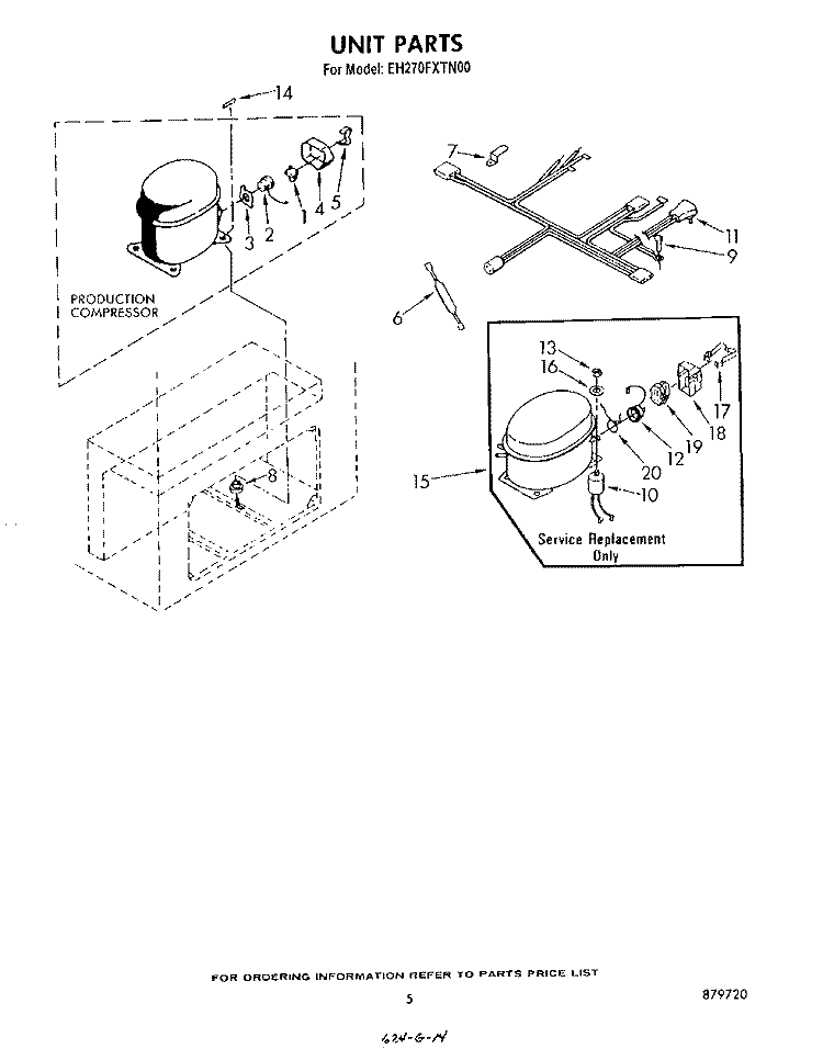 SECTION Diagram and Parts List for EH270FXTN00  Whirlpool Freezer