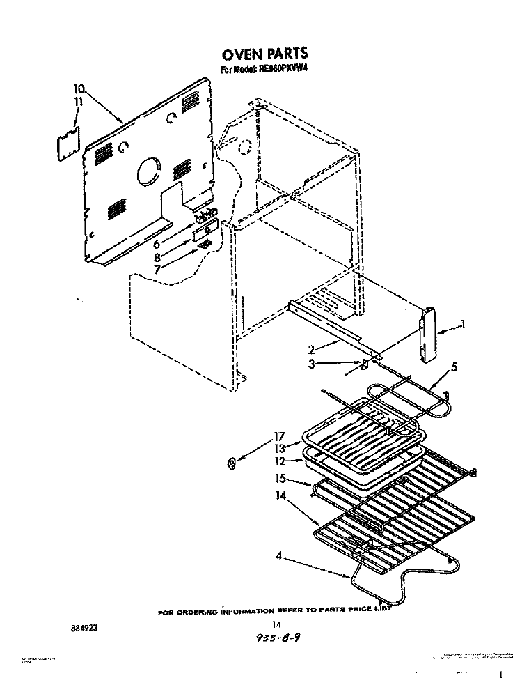 OVEN, LITERATURE AND OPTIONAL Diagram and Parts List for RE960PXVN4  Whirlpool Range