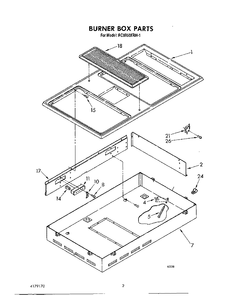 BURNER BOX , LIT/OPTIONAL Diagram and Parts List for RC8950XRH1  Whirlpool Cooktop