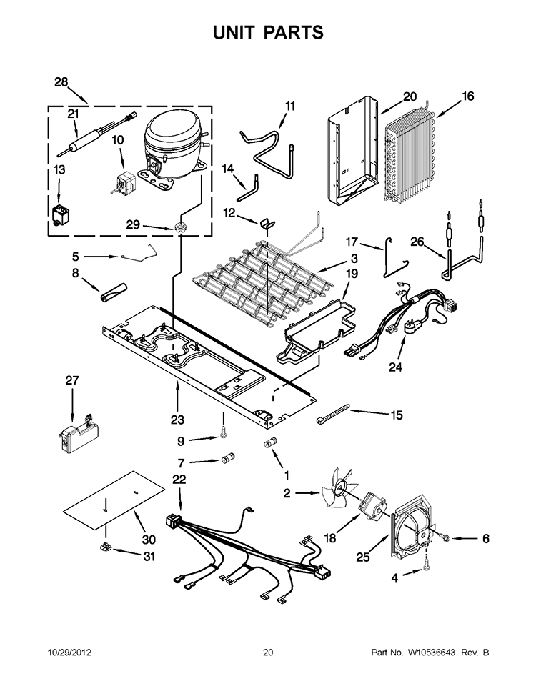 UNIT PARTS Diagram and Parts List for WRS965CIAE00  Whirlpool Refrigerator