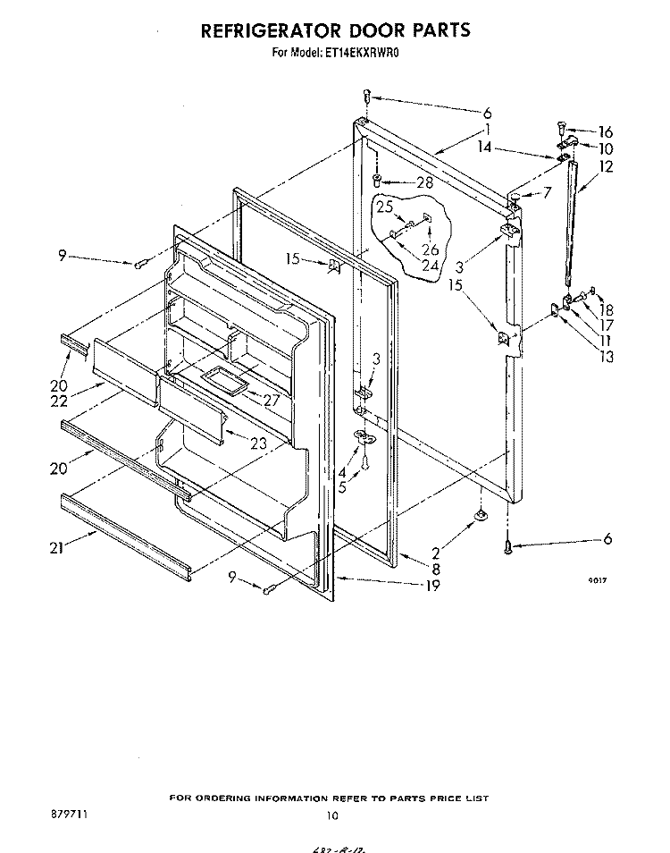 REFRIGERATOR DOOR , LIT/OPTIONAL Diagram and Parts List for ET14EKXRWR0  Whirlpool Refrigerator