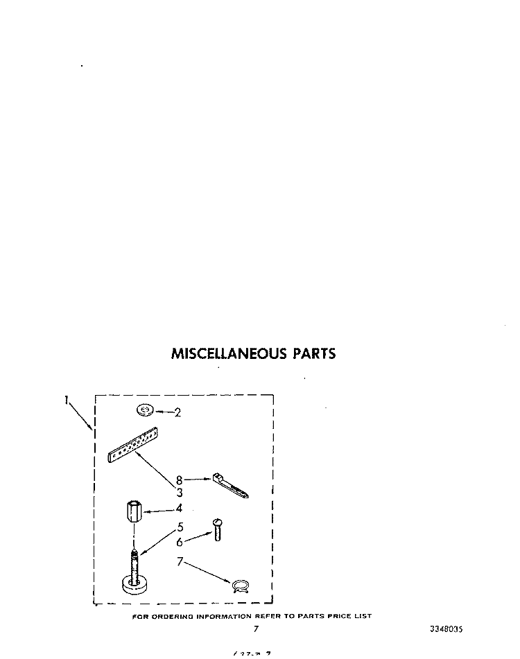 MISCELLANEOUS Diagram and Parts List for LA5668XSW0  Whirlpool Washer