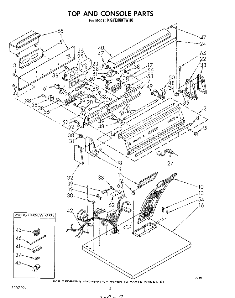 TOP CONSOLE , LITERATURE AND OPTIONAL Diagram and Parts List for KGYE800THT0  KitchenAid Dryer