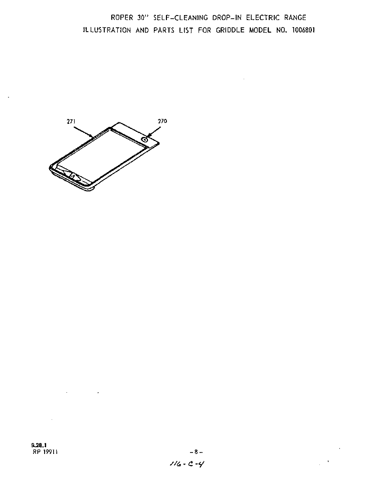 MODEL 2570B00 Diagram and Parts List for 2570B10  Roper Range