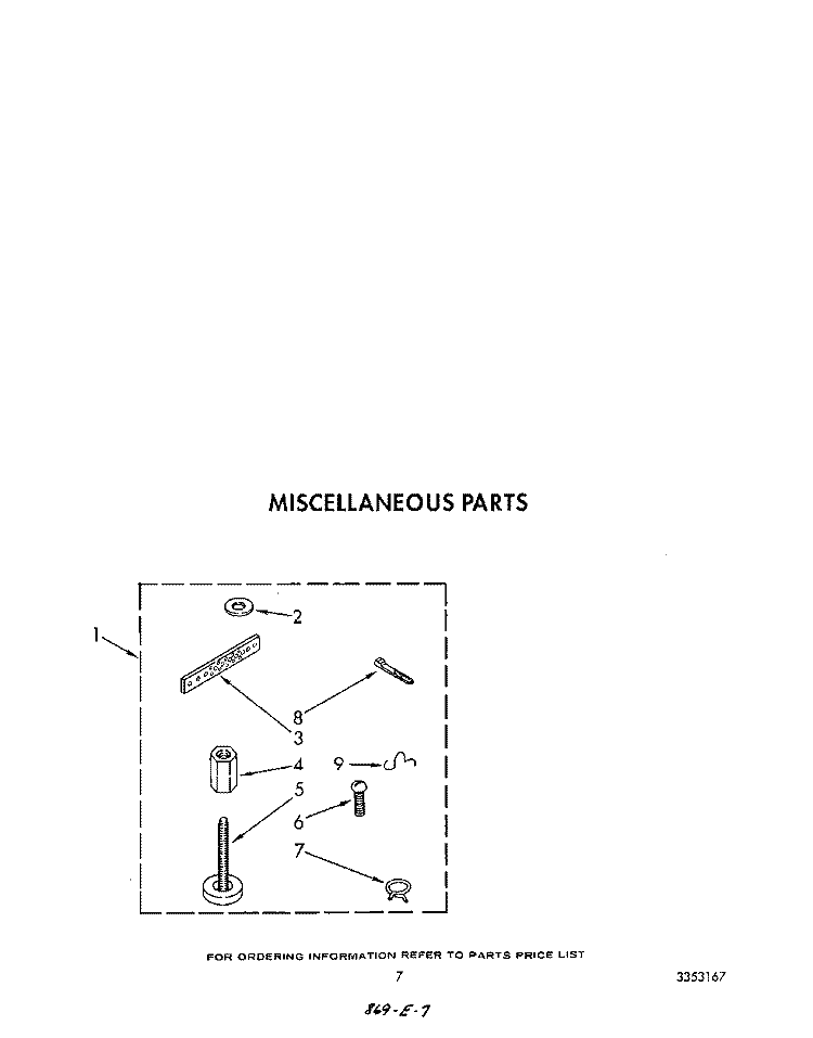 MISCELLANEOUS Diagram and Parts List for LA8580XWN0  Whirlpool Washer