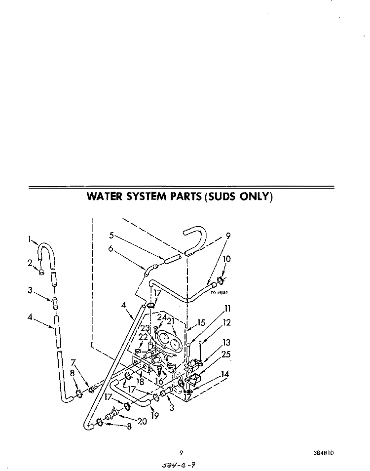WATER SYSTEM (SUDS ONLY) Diagram and Parts List for LA7005XMW0  Whirlpool Washer