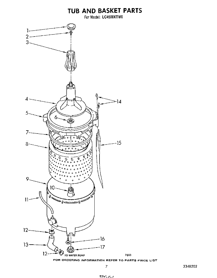 TUB AND BASKET Diagram and Parts List for LC4500XTW0  Whirlpool Washer