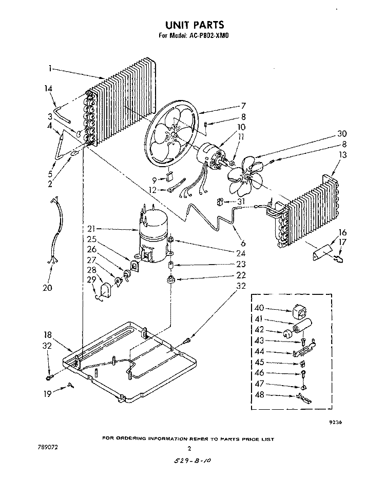UNIT Diagram and Parts List for ACP802XM0  Whirlpool Air Conditioner