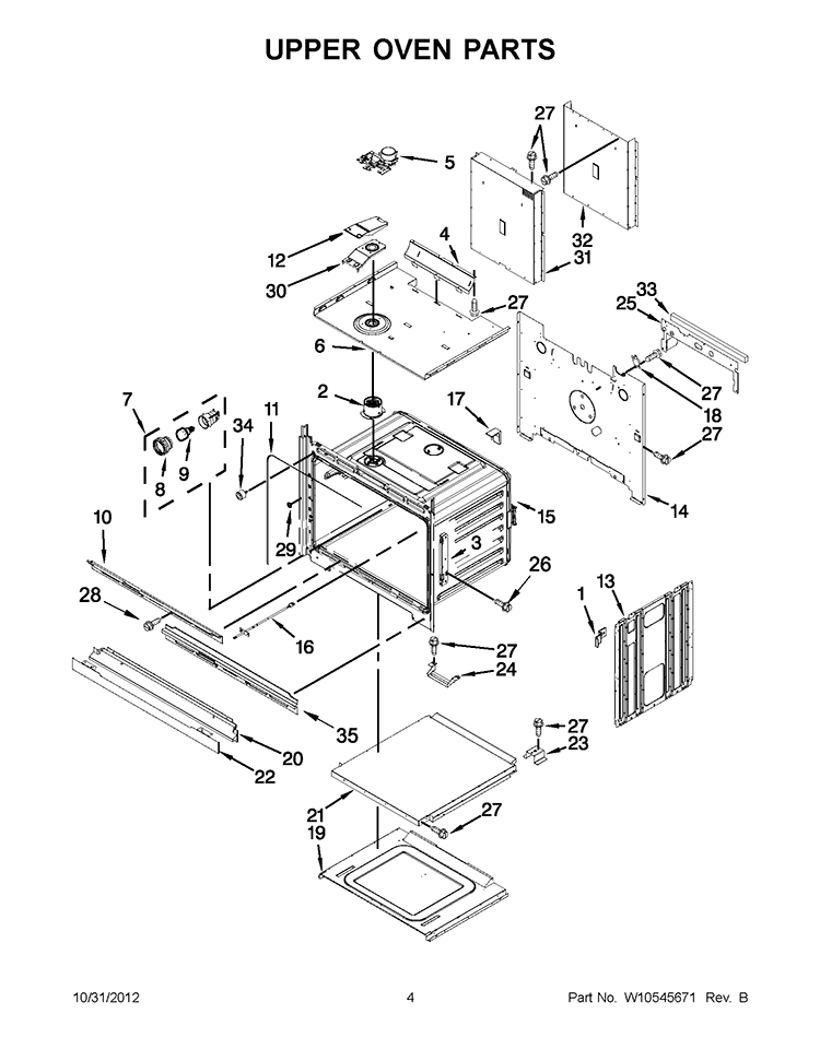 UPPER OVEN PARTS Diagram and Parts List for WOD93EC7AS01  Whirlpool Wall Oven