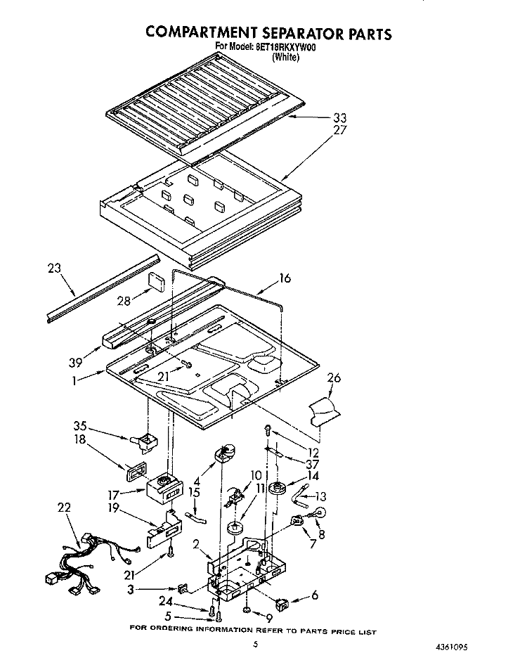 COMPARTMENT SEPARATOR Diagram and Parts List for 8ET18RKXYN00  Whirlpool Refrigerator