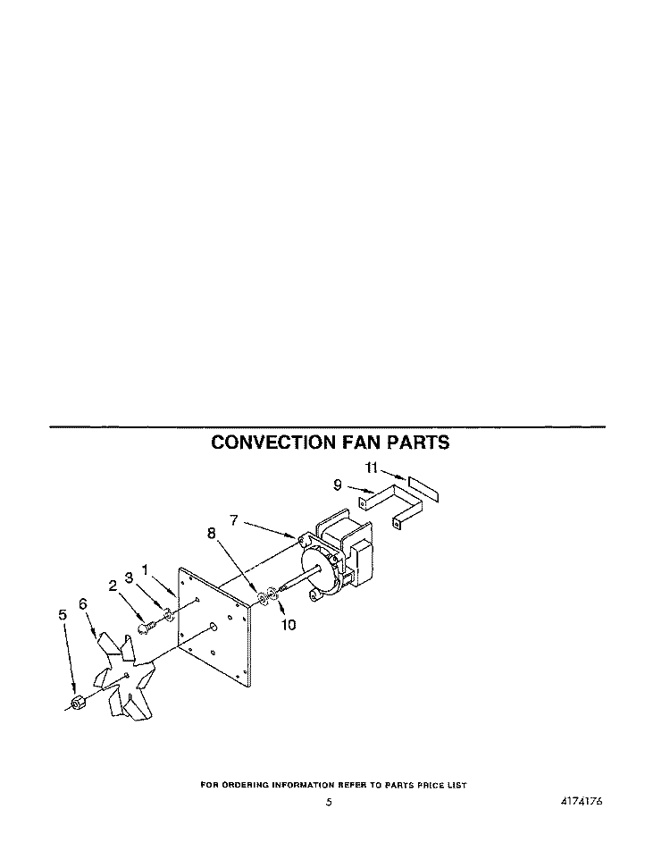 CONVECTION FAN Diagram and Parts List for KEMS377XBL0  KitchenAid Microwave Oven Combo