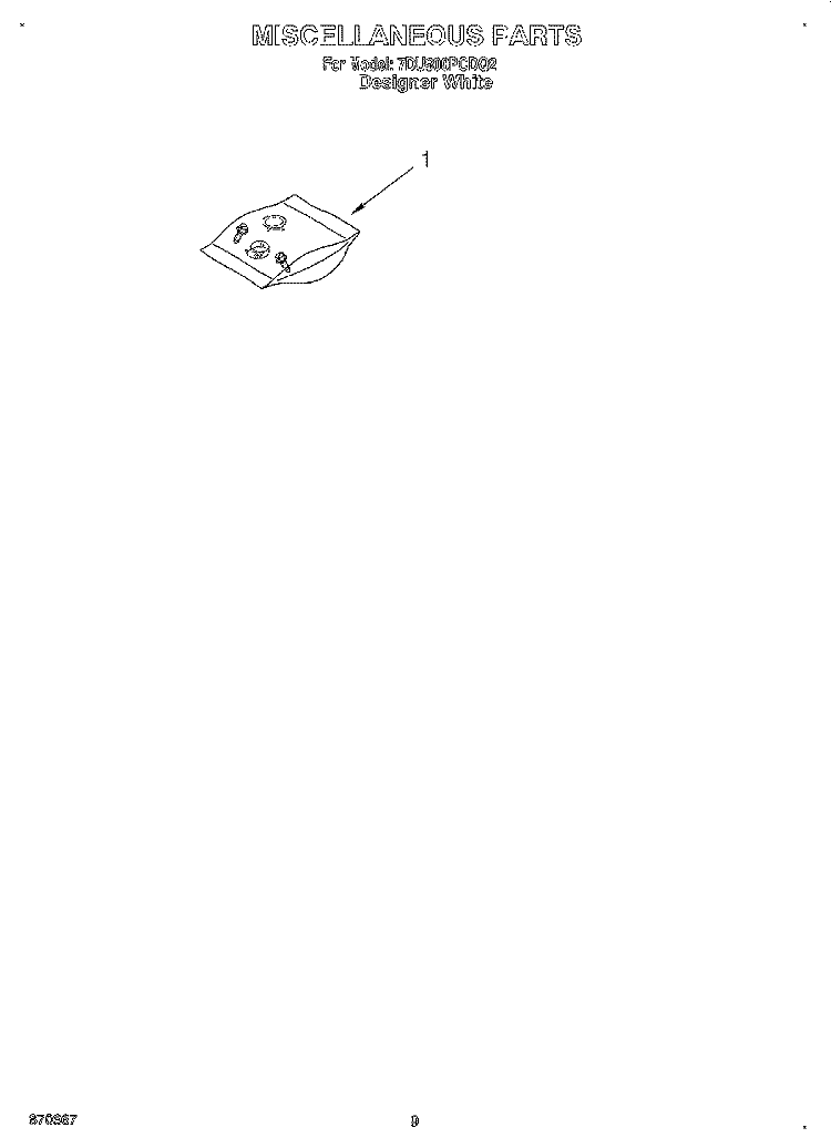 MISCELLANEOUS, LIT/OPTIONAL Diagram and Parts List for 7DU900PCDQ2  Whirlpool Dishwasher