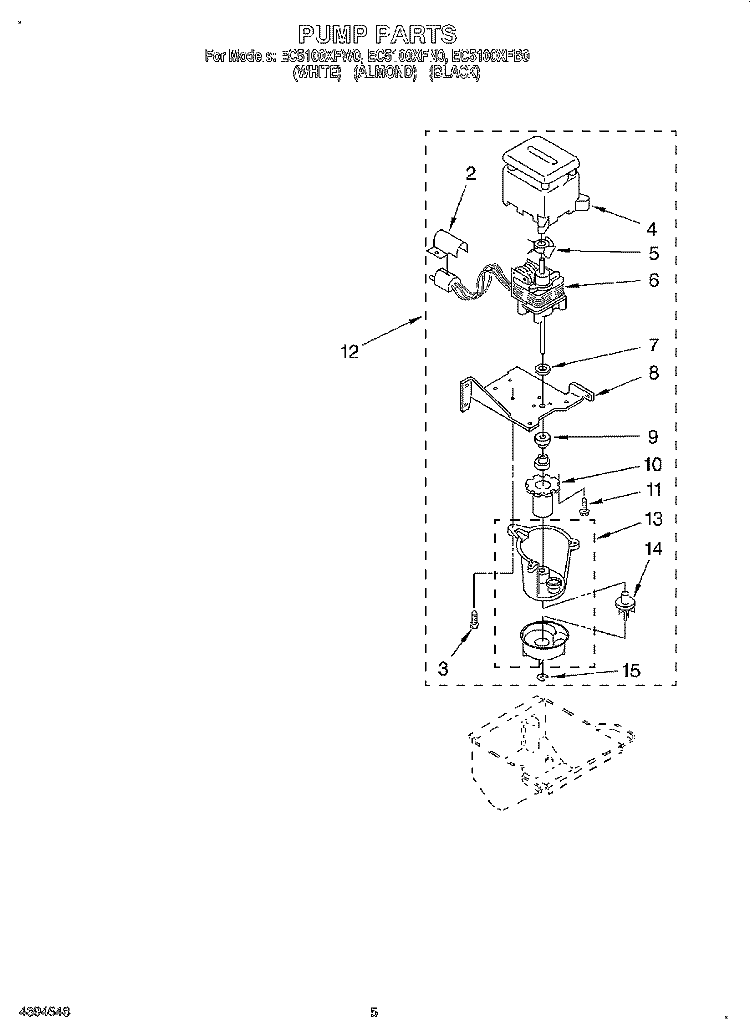 PUMP Diagram and Parts List for EC5100XFB0  Whirlpool Ice Maker