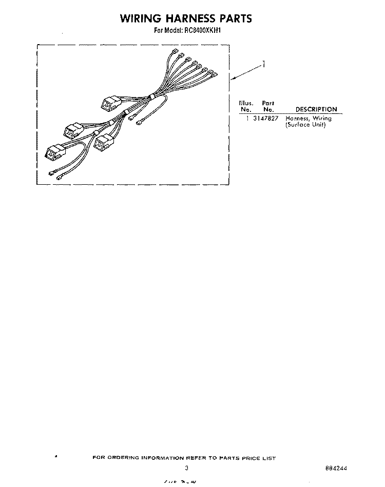 SECTION Diagram and Parts List for RC8400XKW1  Whirlpool Cooktop