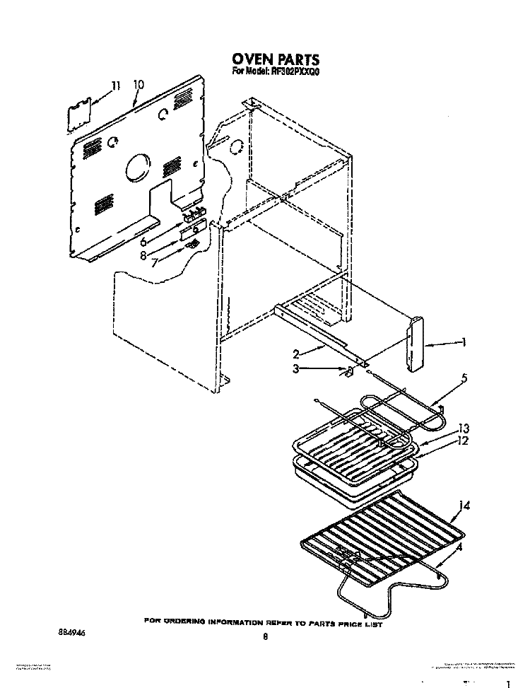OVEN (CONTINUED), OPTIONAL Diagram and Parts List for RF302PXXQ0  Whirlpool Range