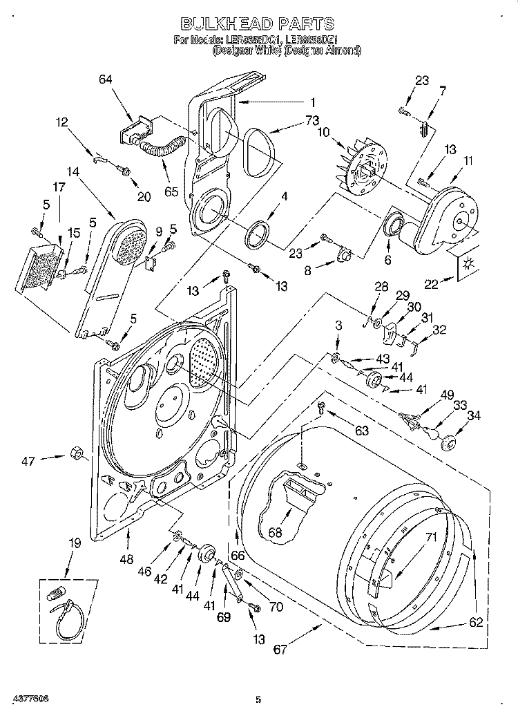 SECTION Diagram and Parts List for LER8858DQ1  Whirlpool Dryer