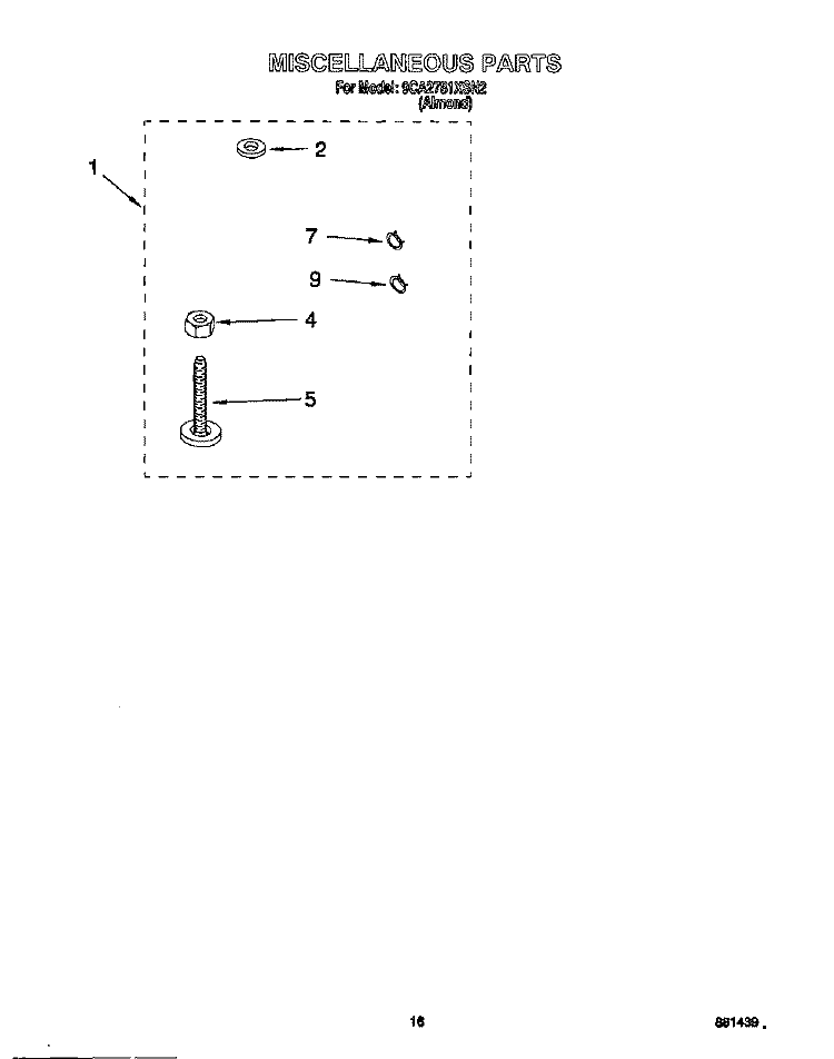 MISCELLANEOUS, LIT/OPTIONAL Diagram and Parts List for 9CA2781XSN2  Whirlpool Washer