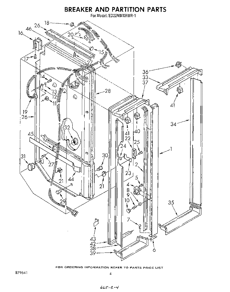 BREAKER AND PARTITION Diagram and Parts List for ED22MMXRWR1  Whirlpool Refrigerator